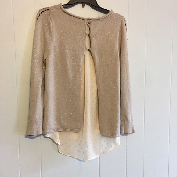 Lucky brand metallic split back Sweater - Picture 5 of 8